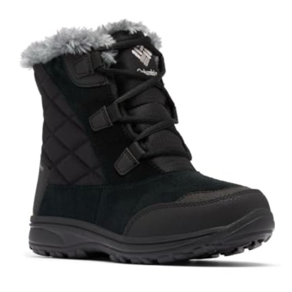 NWT Columbia Womens Ice Maiden Shorty, Black/Columbia Grey, 8.5